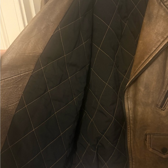 Free People We The Free Over You Brown Oversized Leather Leopard Moto Jacket - Picture 11 of 13